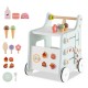 Light green 2-in-1 baby walker with storage and colorful ice creams, designed for imaginative play and cognitive.