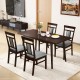 Wooden Dining Chair Set of 2 Linen Fabric Upholstered Kitchen Chairs with Rubber Wood Frame - Gallery View 1 of 9