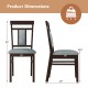 Wooden dining chair side view with linen fabric upholstery, rubber wood frame, and ergonomic backrest for comfort.