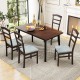 Wooden dining chair set of 2 with linen fabric upholstery, featuring ergonomic backrests and stylish patterns for home.