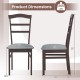 Wooden dining chair dimensions with linen fabric upholstery, ergonomic backrest, and rubber wood frame for stability.