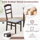 Wooden dining chair with rubber wood frame and linen fabric upholstery, featuring anti-slip footpads for stability.