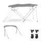 4-bow boat bimini top sun shade canopy made of 600D oxford fabric with adjustable straps and dust-proof storage boot.