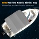 4-bow boat bimini top in gray, made of 600D oxford fabric, designed for marine durability and easy installation.