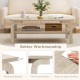 Rectangular 47-inch natural coffee table with thickened boards and easy-to-clean surface, perfect for living room.
