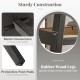 2-tier rectangular coffee table with dark gray rubber wood legs, PE rattan shelf, and protective foot pads for.
