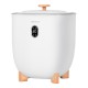 25L towel warmer bucket in white with wooden legs, featuring LCD display and dual temperature settings for easy use.