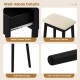 Cushioned stool with soft seat, solid wood legs, and anti-scratch foot pads for the black vanity makeup table set.