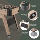 Close-up of the 54-inch foosball table showing rounded corners, adjustable leg levelers, and ball return hole for.