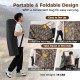 Portable 82-inch tall hunting blind with camouflage design, easy setup, and convenient carrying bag for 3-4 hunters.