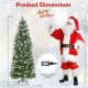 Pencil-shaped 6 FT artificial Christmas tree with warm-white LED lights and flocked design, ideal for festive decor.