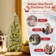 Slim pencil-shaped artificial Christmas tree with warm-white LED lights, perfect for corners or center placement in any.