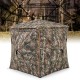 5-IN-1 detachable hunting blind with camouflage pattern, featuring 360-degree visibility and skylight for optimal.