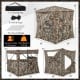 5-IN-1 detachable hunting blind for 2-3 people with camouflage pattern, skylight, and 3 shooting windows for optimal.