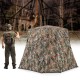 360° one-way see-through hunting blind with camouflage pattern, 4 sliding windows, and portable carrying bag for deer.