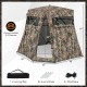 360° one-way see-through hunting blind with camouflage design, 4 windows, and portable carrying bag for deer and turkey.