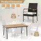 Rattan armchair with soft cushion and 2" umbrella hole, part of a 7-piece patio dining set for outdoor use.