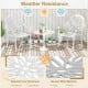White patio cast aluminum dining chairs with armrests, stackable design, ideal for outdoor spaces like gardens and.