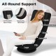 360° swivel gaming chair in black and gray, featuring adjustable backrest and all-round support for comfort.