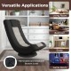 360° swivel gaming chair in black and gray with adjustable backrest, perfect for living room, bedroom, or game room.