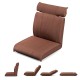 Folding floor chair in brown with 14-position backrest and 5-position headrest, perfect for gaming and relaxation.