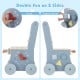 Toddler wooden push walker featuring a clock and shapes sorter, designed for safe walking and creative play.