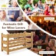 3-tier bamboo wine bottle organizer in natural finish, holds 18 bottles, ideal for kitchens, bars, and gatherings.