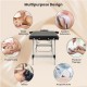 Black 84-inch professional massage lash bed with adjustable headrest, ideal for body massage, tattooing, and physical.