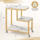 G-shaped Side Table 3-Tier Mobile End Table with Open Shelves - Gallery View 5 of 9