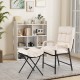Front view of beige linen fabric accent chair with ottoman, featuring a 5-level adjustable backrest for personalized.