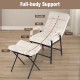 Beige linen fabric accent chair with adjustable backrest and foldable ottoman, ideal for living room comfort and.