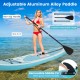Adjustable aluminum alloy paddle with non-slip handle, designed for 10/11 feet inflatable paddle board use.