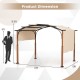 Dimensions of the 10 x 12 FT outdoor retractable pergola with beige canopy, showcasing its sturdy design and spacious.