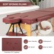 Foldable 84-inch massage table in red with 3-inch soft sponge filling, waterproof PVC leather, and adjustable height.