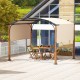 Outdoor 10 x 12 ft retractable pergola with beige canopy, sturdy metal frame, perfect for patio shade and relaxation.