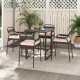 5-piece rattan counter set featuring 4 stools and a polywood bar table, perfect for outdoor dining and relaxation.