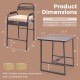 Counter height table with four stools in brown PE rattan, featuring a weatherproof polywood top for outdoor use.