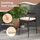High-density seat cushion on a rattan counter stool, featuring breathable PE rattan and sturdy metal frame for comfort.