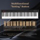 Close-up of the multifunctional "Setting" button on a 61-key portable electronic keyboard for enhanced learning.