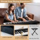 61-key portable electronic keyboard piano set with adjustable stand and soft padded stool for comfortable playing.