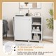 Multifunctional folding sewing machine craft station in white with storage shelves and 6 universal casters for easy.