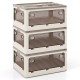 Stackable storage bins with lids, 8-gal capacity, featuring 5 opening ways, perfect for organizing various items.