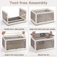 Collapsible 3-pack stackable storage bins with lids, featuring tool-free assembly and 5 opening ways for easy access.