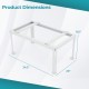 Mini Split Ground Stand dimensions showing adjustable height and width for 9000-36000 BTU ductless air conditioners.