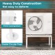 Mini split ground stand for ductless air conditioner with heavy-duty metal frame and stable circular feet for outdoor.