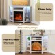 Close-up of the electric fireplace's adjustable flame brightness levels, enhancing the fireplace corner TV stand's.