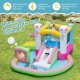 Inflatable bounce house with slide, ball pit, and games, made from durable 420D Oxford cloth for outdoor fun.