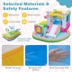 Inflatable bounce house with slide, made of waterproof 420D Oxford cloth, featuring a colorful design for outdoor fun.
