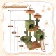 Multi-level cactus cat tree dimensions showing cozy condos, plush perches, and scratching posts for feline fun and.