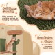 Multi-level cactus cat tree in green with plush perches, cozy condos, and scratching posts for playful lounging.
